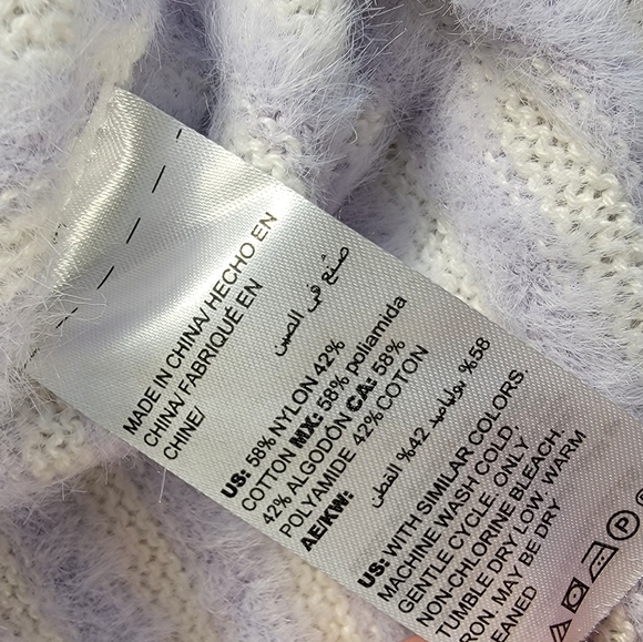 Chicos Zenergy mock neck Sweater tunic Furry purple striped soft stretch 1 (m) - Picture 6 of 8